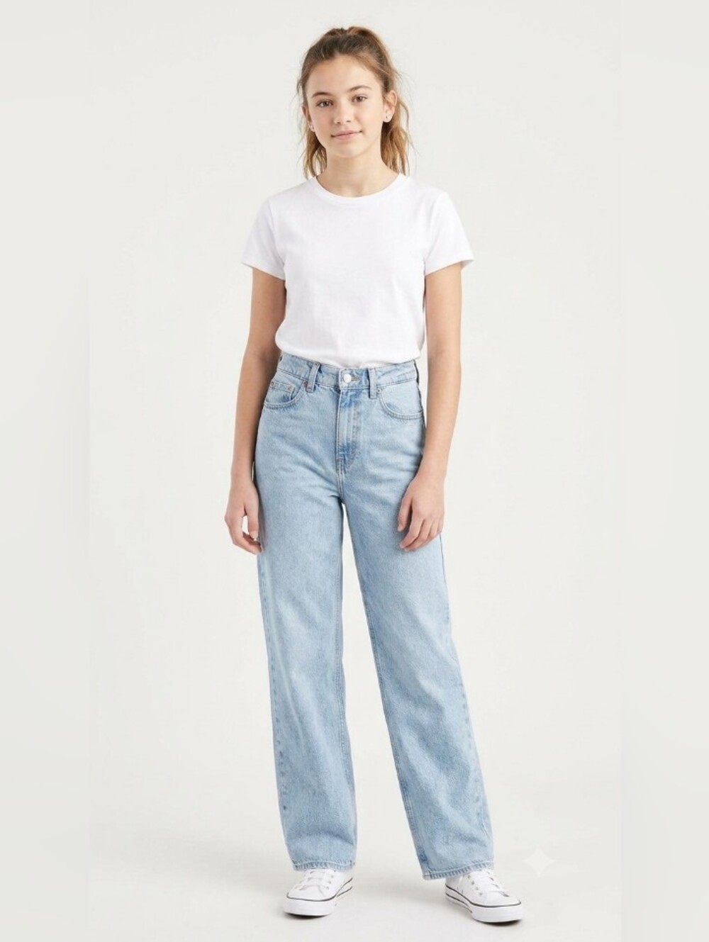 H&M Light Blue High-Rise Straight Leg Jeans Sz2